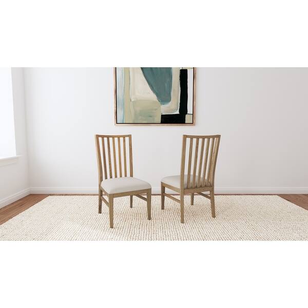 slide 2 of 5, Simply Solid Bruckner Slatback Chair with Upholstered Seat - Pack of 2