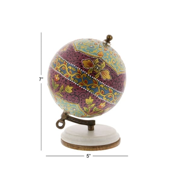dimension image slide 0 of 2, Multi Resin Traditional Globe 7 x 5 x 5