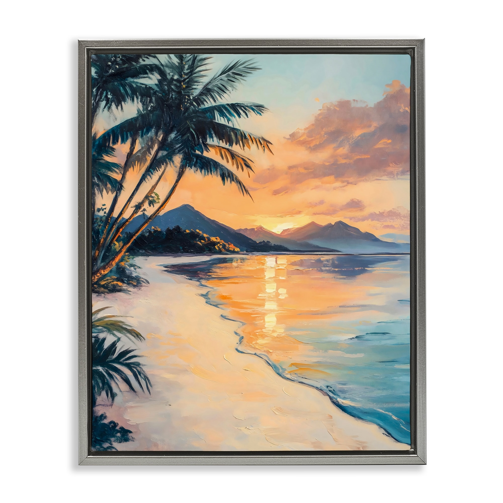 Stupell Tropical Mountain Sunset Framed Floater Canvas Wall Art Design By Franklyn Gregory