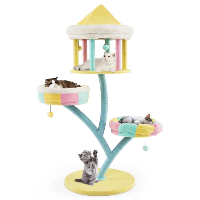 Costway Multi-Layer Cat Tree Cat Tower with Open Condo 2 Removable - See Details