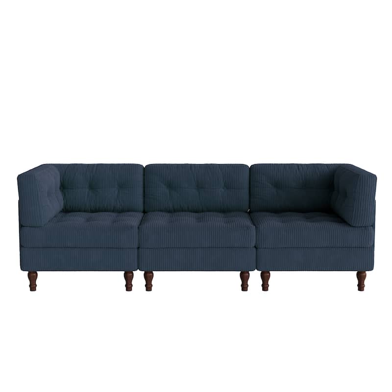 Oversized Modular Sectional Corduroy Fabric Tufted Sofa