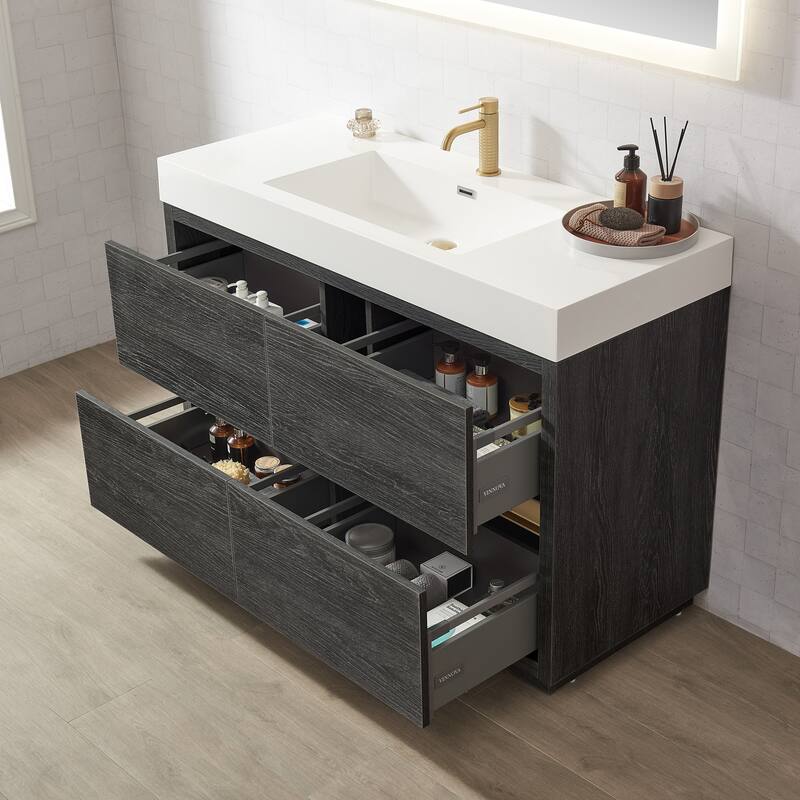 Huesca Bath Vanity with Composite Integral Sink Top without Mirror