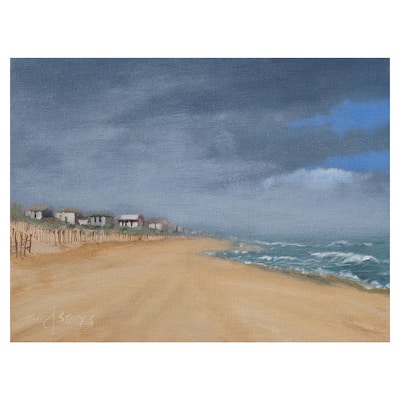 Beach Houses and Surf by Thomas Stotts Canvas Art Print