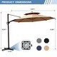 preview thumbnail 39 of 46, Crestlive Products Luxury 11.5 Ft Patio Cantilever Umbrella with Round Double Top