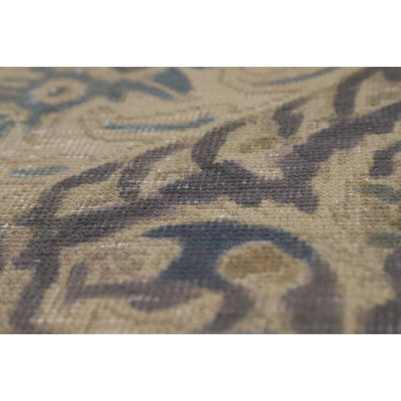 Floral Tabriz Persian Area Rug Hand-Knotted Blue Wool Carpet - 9'10"x 12'10"