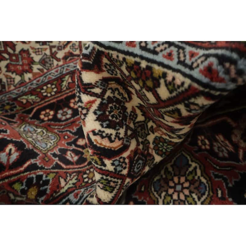 Hand Knotted Oriental 100% Wool Carpet Traditional Geometric Red Bidjar Area Rug - 9' 10'' X 6' 6''