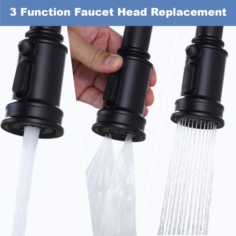 WOWOW Pull Down Kitchen Faucet Spray Head with 9 Adapters Kit