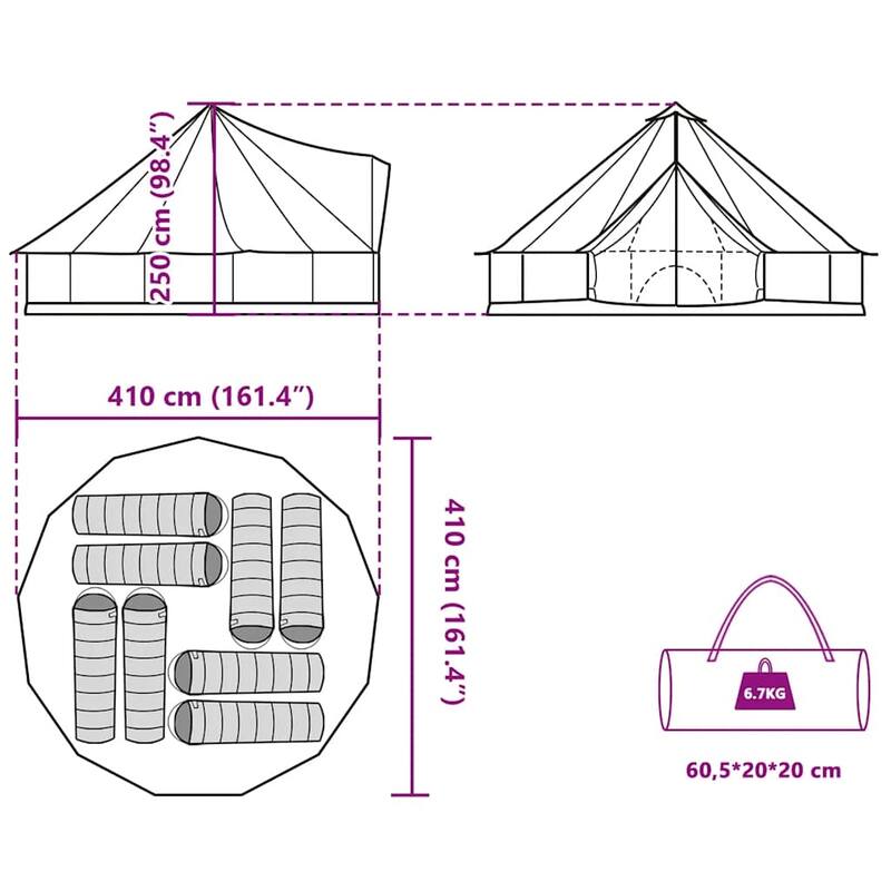 vidaXL Family Tent Tipi Blue Waterproof