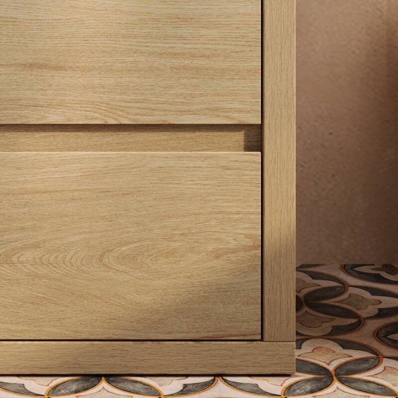 30"/60" Bathroom Vanity Set, Freestanding Bathroom Vanity Cabinet with Ceramic Sink Basin & Drawers