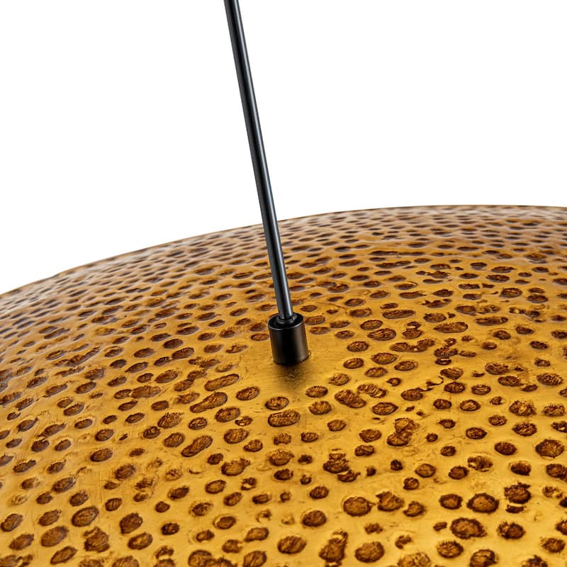 1-Light 24"Wide Oversized Retro Hammered Textured Gold Dome Pendant Light