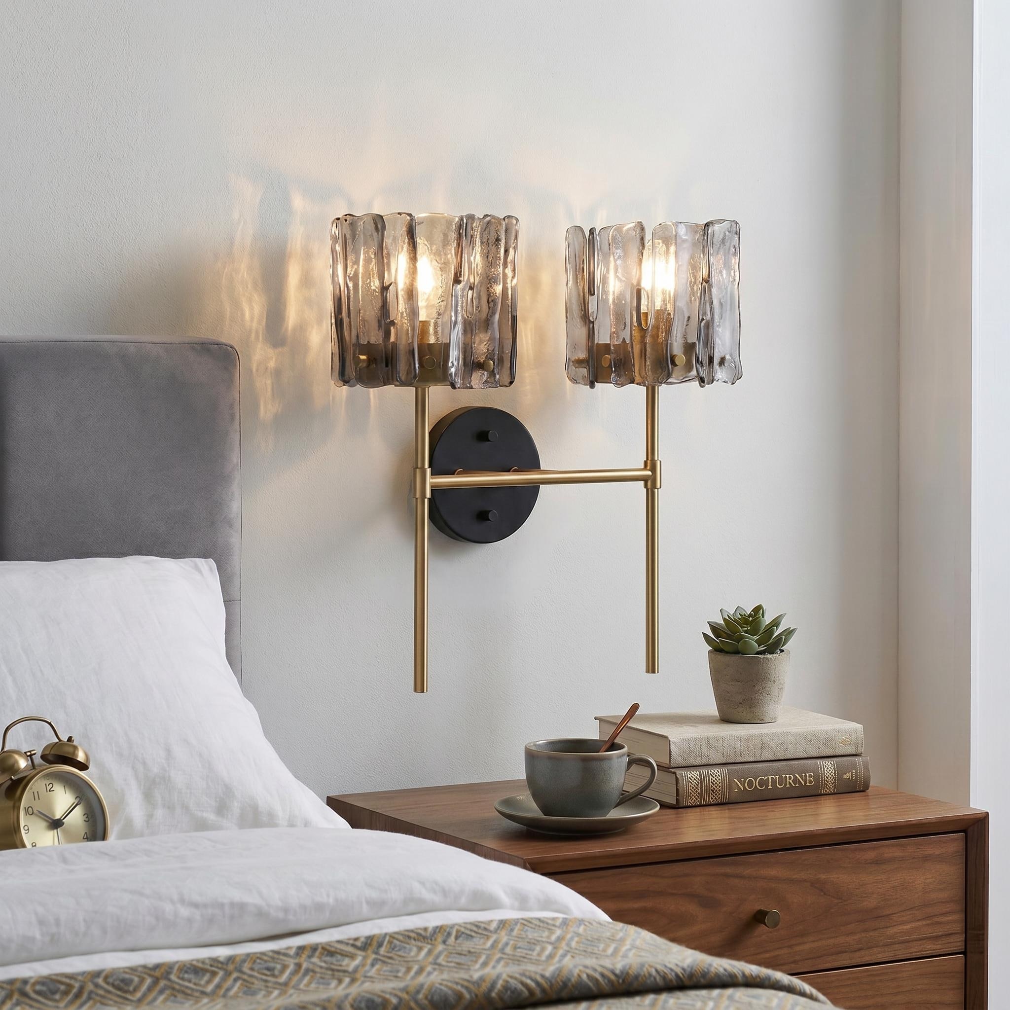 Frosted Glass Metal Single/ Double Light Indoor Wall Sconce