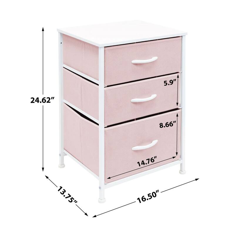 Sorbus 3 Drawer Display Nightstand