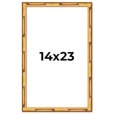 14x23 Frame Gold Bamboo Solid Wood Picture Frame | 1 Inch Moulding