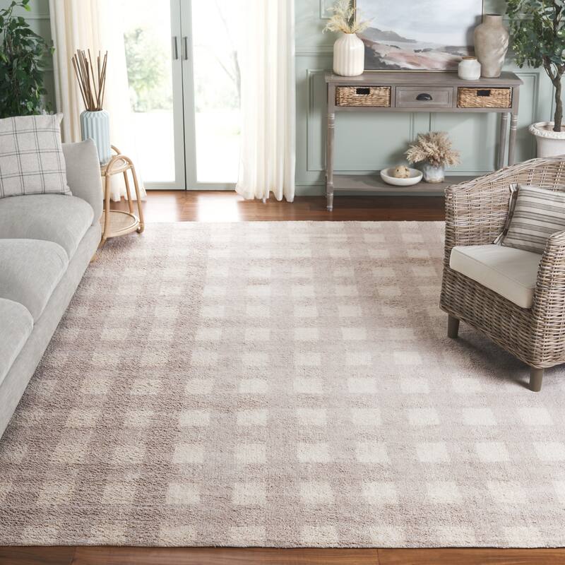 SAFAVIEH Hand-Woven Easy Care Alyssa Modern & Contemporary Cotton - 8' x 10' - Ivory/Beige - Rectangle