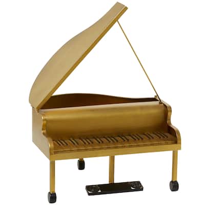 Metal Instrument Piano Sculpture - Gold - Roche River Decor - 13"W x 16"L x 22"H