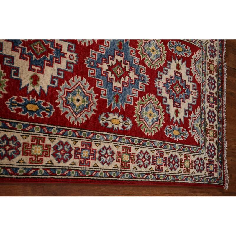 Kazak Oriental Rug Hand-Knotted Wool Carpet - 2'7" x 19'3"