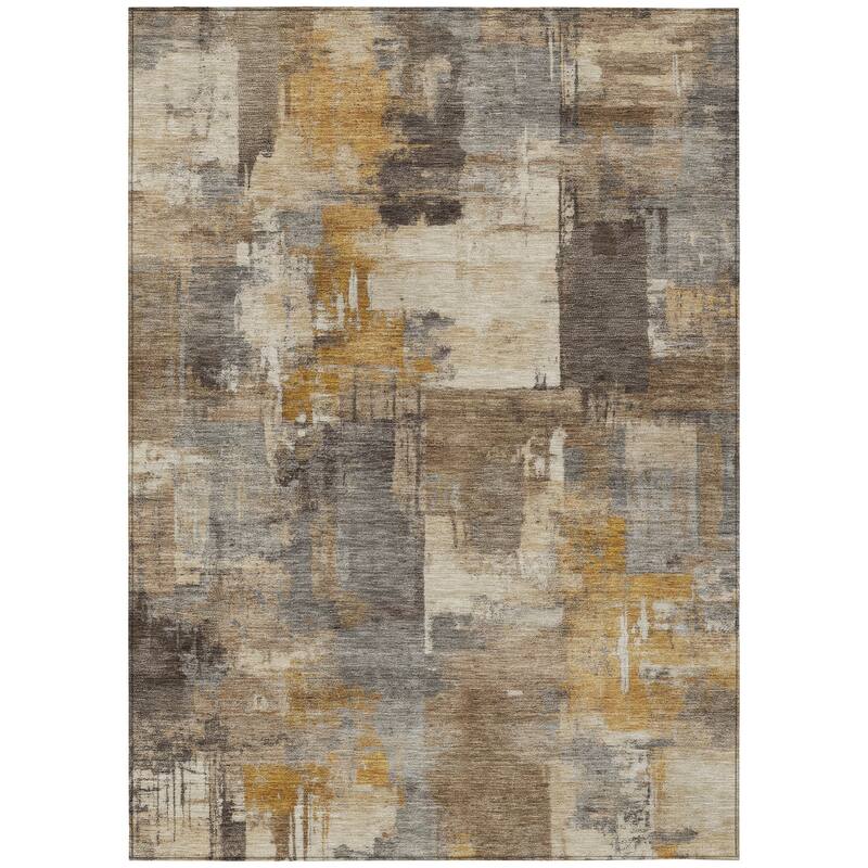 HomeRoots Abstract Transitional Rectangle Outdoor Rug