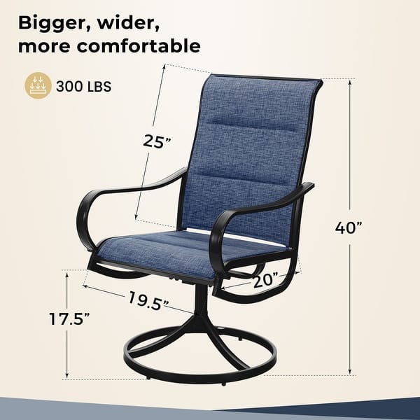 dimension image slide 2 of 3, MAISON ARTS 5-piece Patio Dining Set with Swivel Textile Chairs