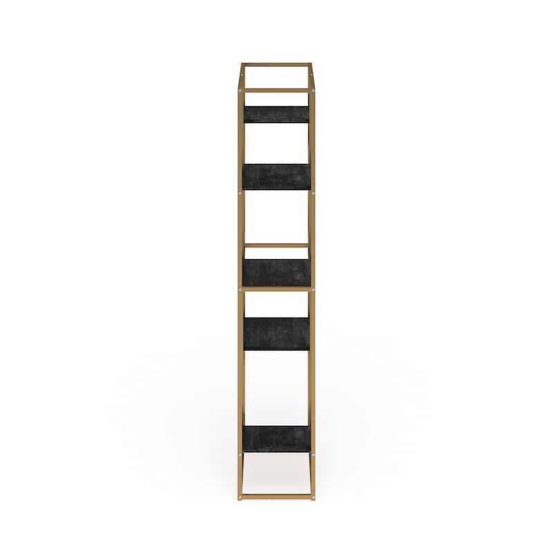 Viby Contemporary 6-Shelf Metal Tiered Open Bookcase by Silver Orchid