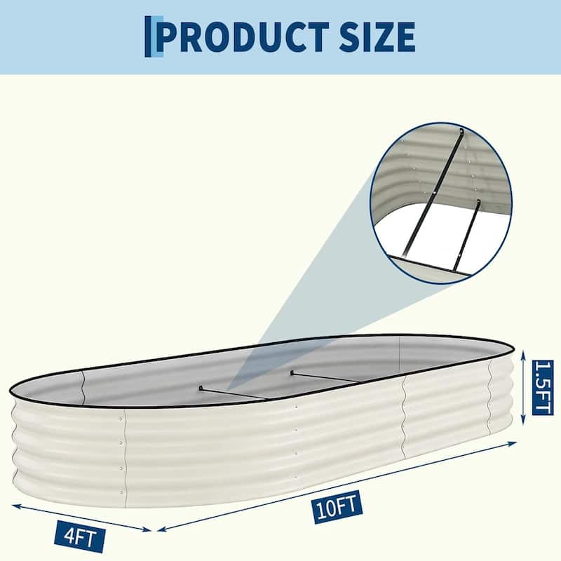 2-Pack 4x2x2FT Galvanized Steel Raised Garden Bed Kit for Vegetables Herbs and Flowers Beige