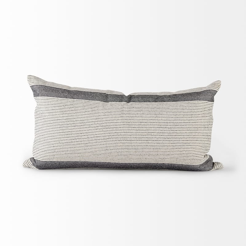 Nancy Beige w/ Black Stripe Detail Decorative Pillow Cover