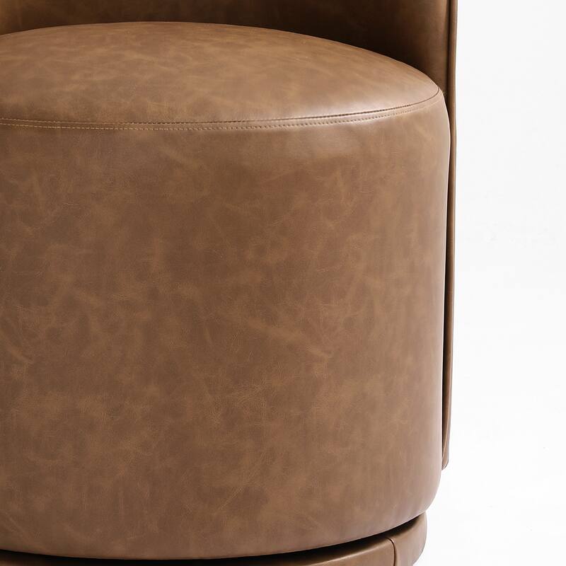 Upholstered Swivel Dining Chair Armless Barrel Chair
