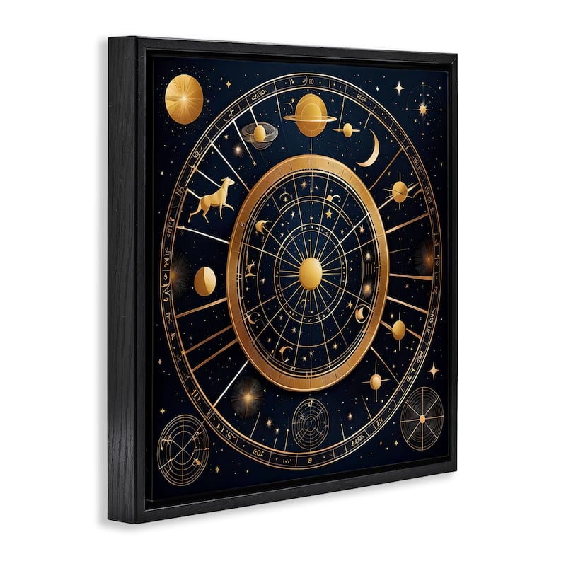 Stupell Astrology Zodiac Birth Chart Framed Floater Canvas Wall Art Design By Tabz Jones