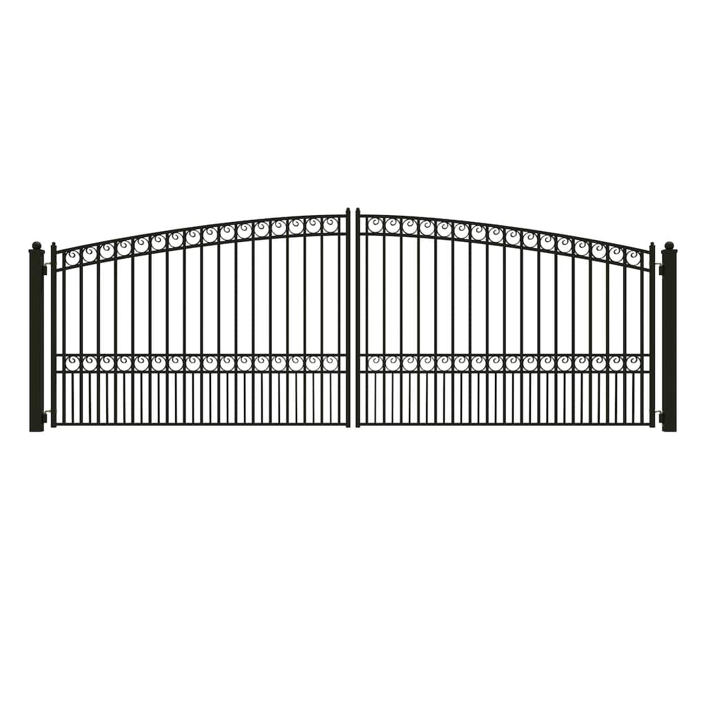 ALEKO Paris Style Steel Dual Swing Driveway Gate 18' Black - 18 ft x 6 ft