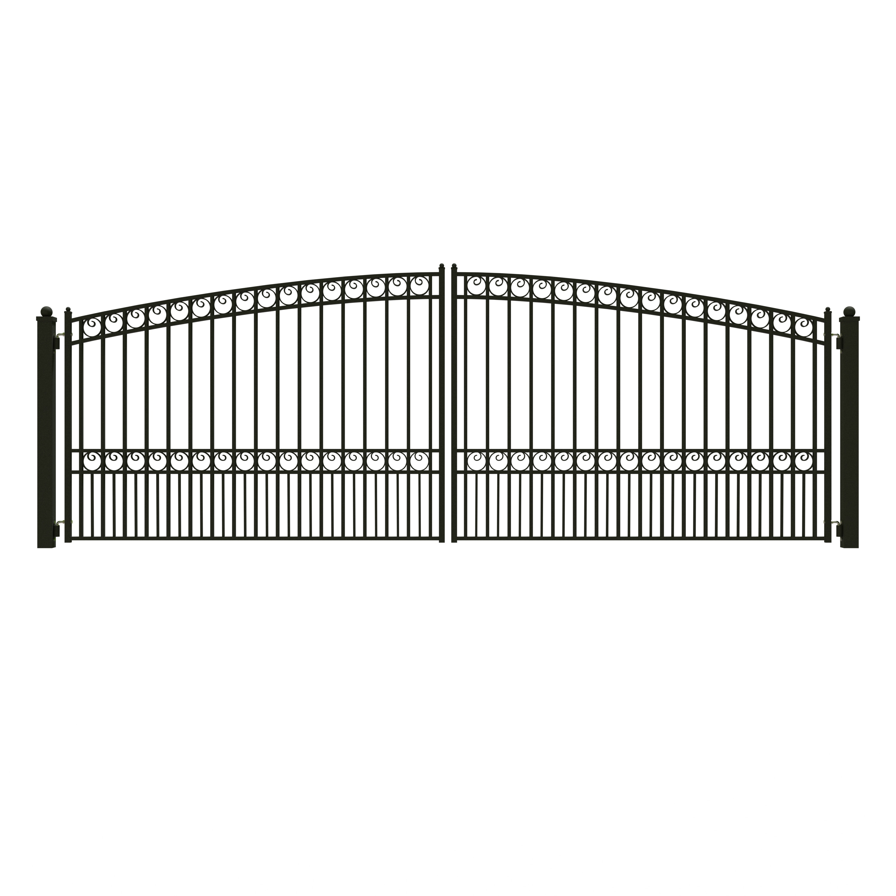 ALEKO Paris Style Steel Dual Swing Driveway Gate 18' Black - 18 ft x 6 ft