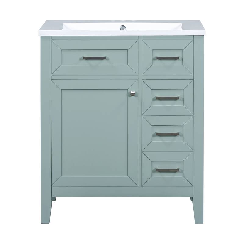 Single Sink Bathroom Vanity Cabinet with Door Rack and Drawers
