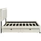 preview thumbnail 8 of 12, Beige Button-Tufted Wingback Bed Velvet Frame Storage Platform Full Bed with Drawers, Trundle Bed and Smart LED Light Bed Frame