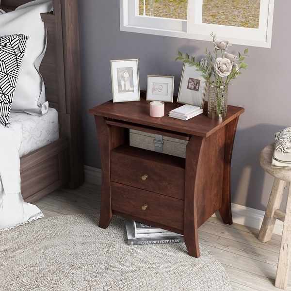 Copper Grove Ettrick Vintage Walnut Modern 2-drawer Nightstand. Opens flyout.