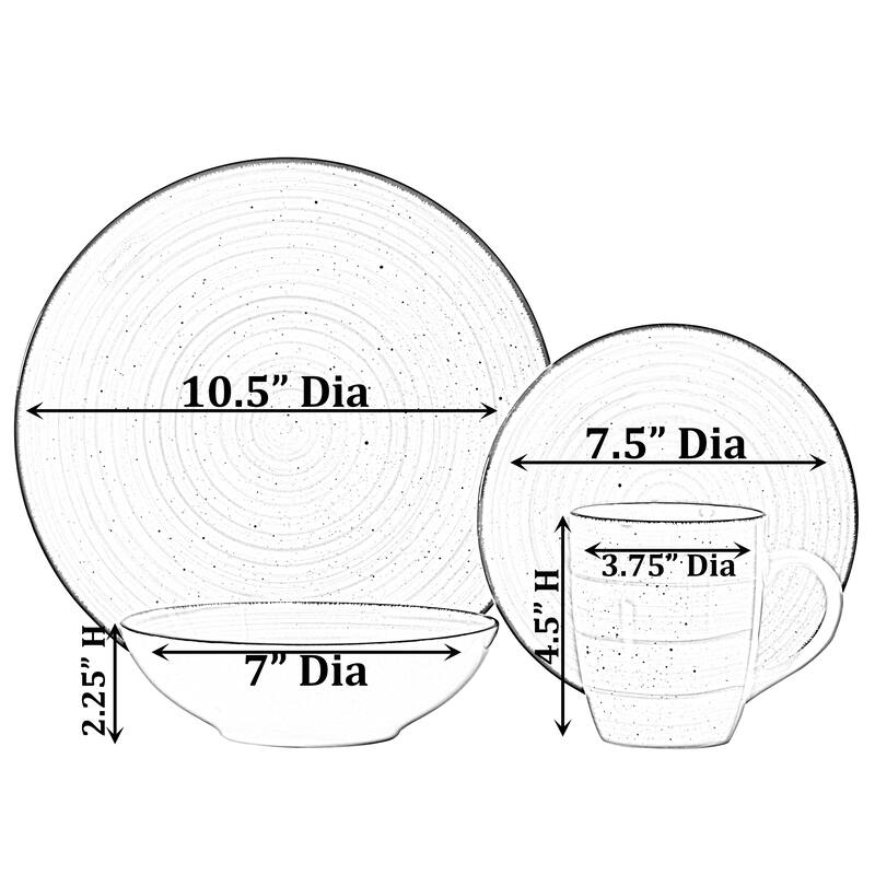 Dinewares Spin Wash Dinnerware Dish Set, Mugs, Salad and Dinner Plates and Bowls Sets, High Quality Dishes