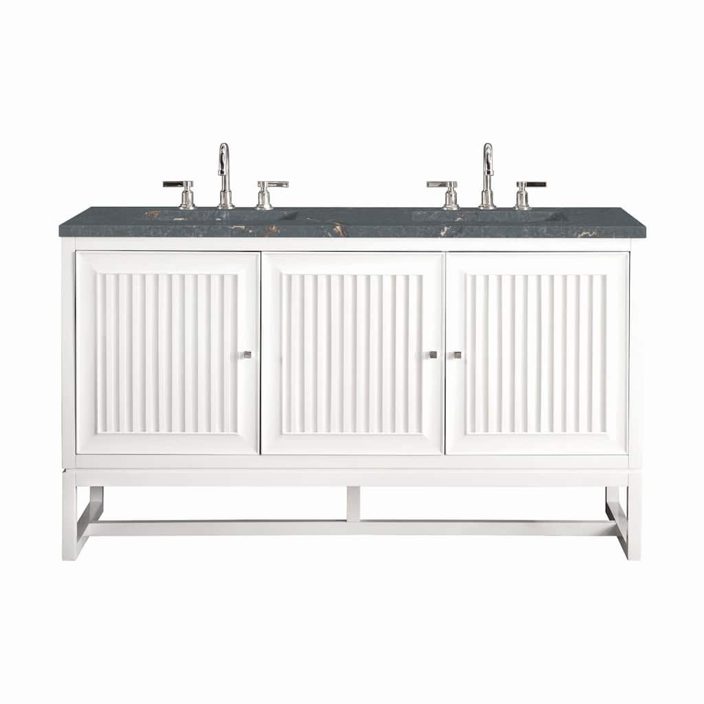 James Martin Vanities E645-V60D-3PBL Athens 60" Double Basin Poplar