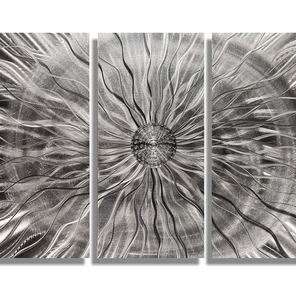 Shop Statements2000 Silver Abstract Etched Metal Wall Art Sculpture By Jon Allen Eye Of The Storm Overstock 27678193