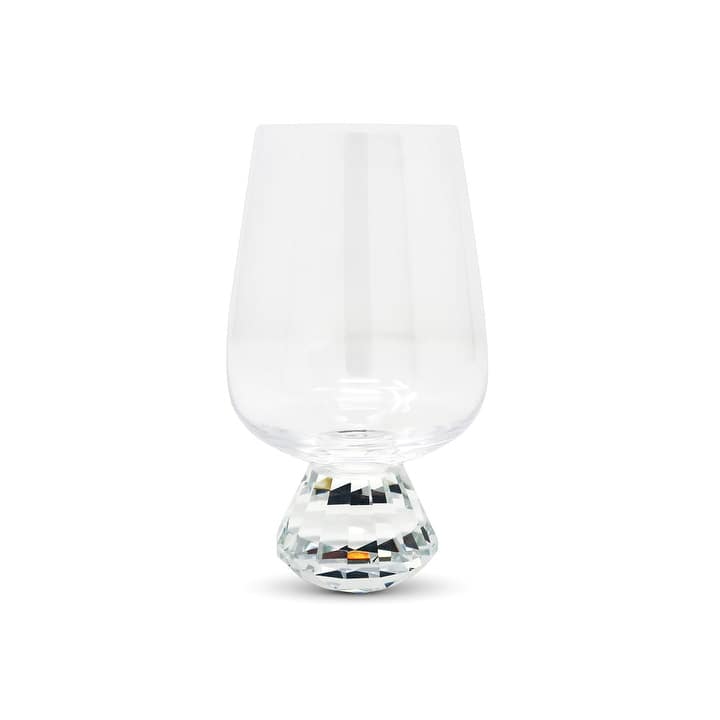 S/6 Diamond Base Wine Glasses - Clear