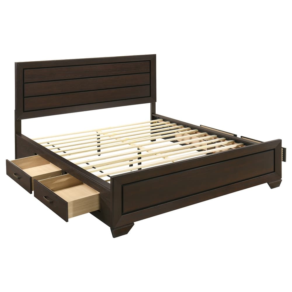 Kauffman Transitional Wood Storage Panel Bed