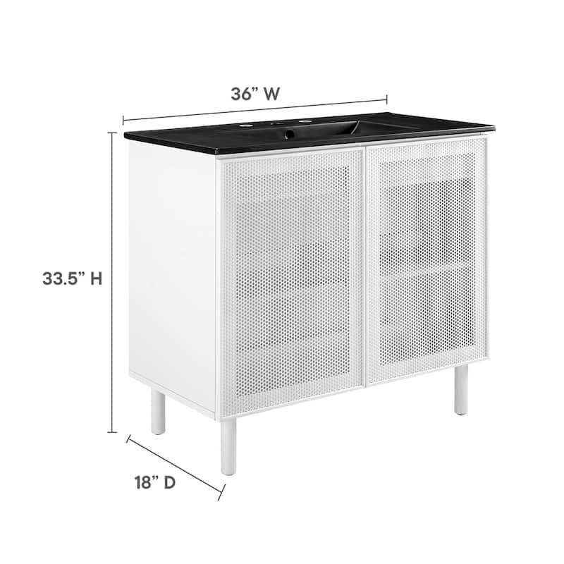 Calla 36" Perforated Metal Bathroom Vanity