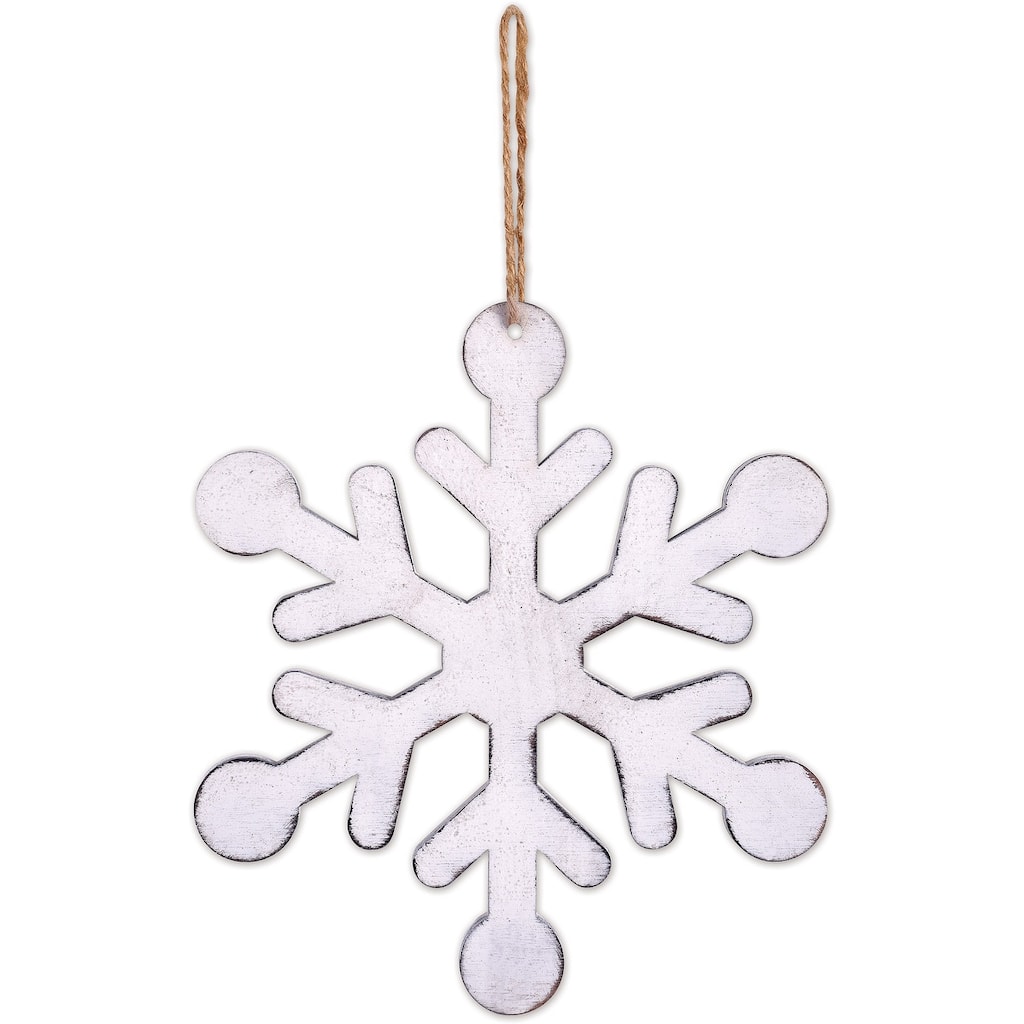 Wood Snowflake 6", Set of 4