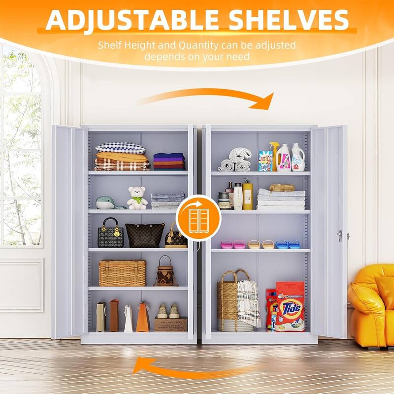 Garage Cabinet Tool Storage Workbenches with Locking Doors and Adjustable Shelves