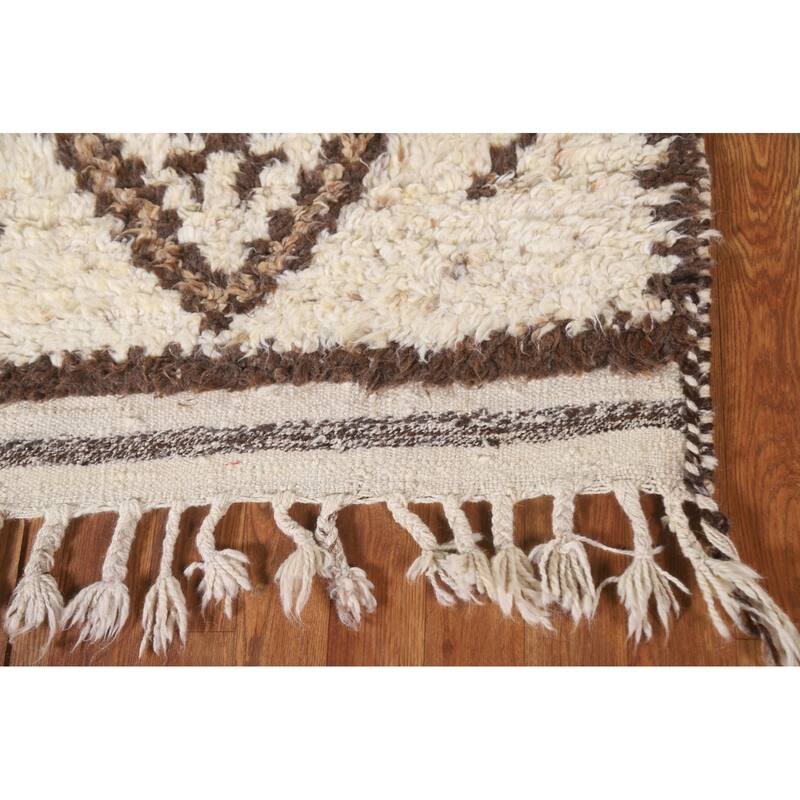 Geometric Anatolian Runner Rug Handmade Wool Carpet - 2'11"x 10'8"
