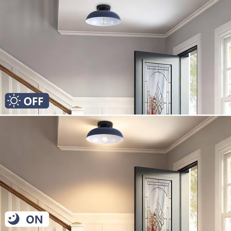 Semi Flush Mount Ceiling Light, Modern Ceiling Light Fixture for Kitchen Island Dining Room Foyer Hallway Porch Barn Loft