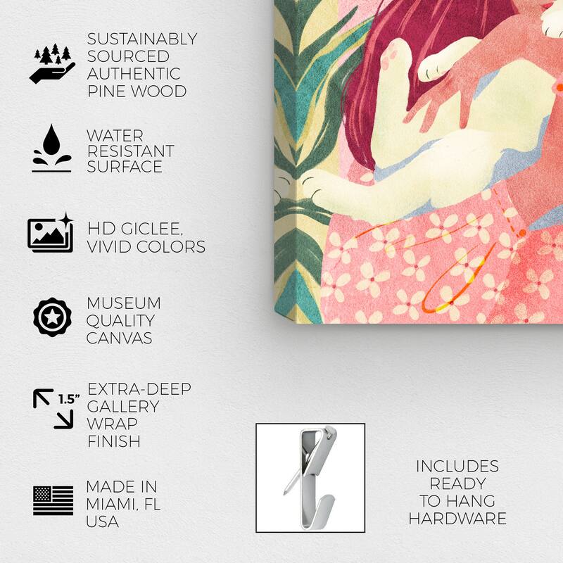 Wynwood Studio Canvas Fashion and Glam An Adorable Pair Pink and Light Pink Modern & Contemporary Wall Art Canvas Print