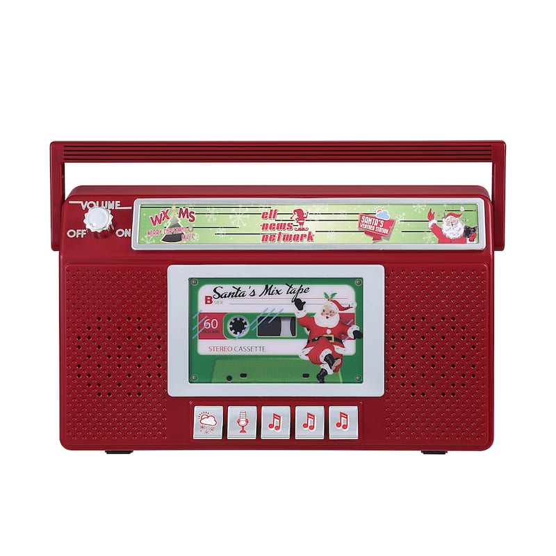 10 in. Santa's Boom Box Radio