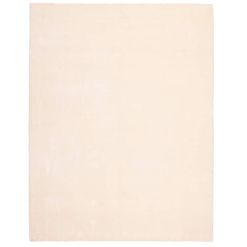 ECARPETGALLERY Hand Loomed Ananda White Viscose, Wool Rug - 8'0 x 10'0