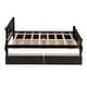 preview thumbnail 21 of 50, Full Size Wood Platform Bed with 4 Drawers and Streamlined Headboard & Footboard Storage Bed Frame for Kids Teens Adults