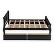 preview thumbnail 21 of 50, Full Wood Platform Bed with Drawers - Elegant Design, No Box Spring Needed
