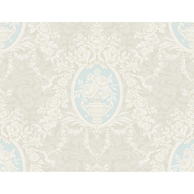 Seabrook Designs Brynn Blooming Cameo Unpasted Wallpaper
