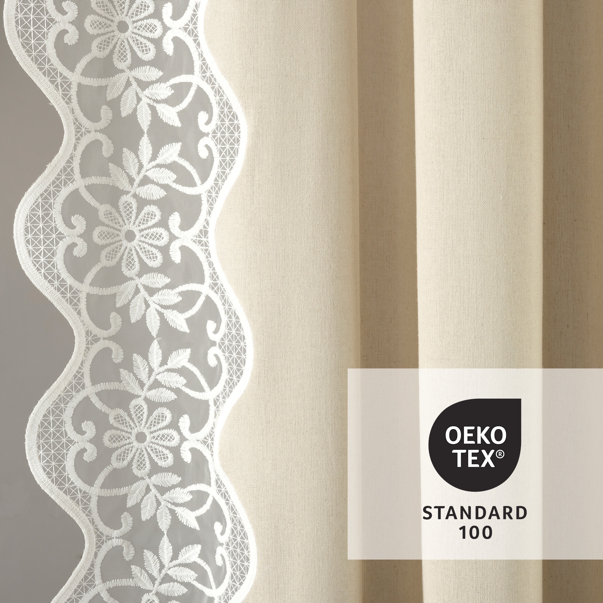 Lush Decor Scalloped Edge Lace Border Window Panel Single
