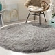 preview thumbnail 31 of 68, SAFAVIEH Handmade Venice Shag Djenka 3-inch Thick Rug 4' Round - Silver - Round